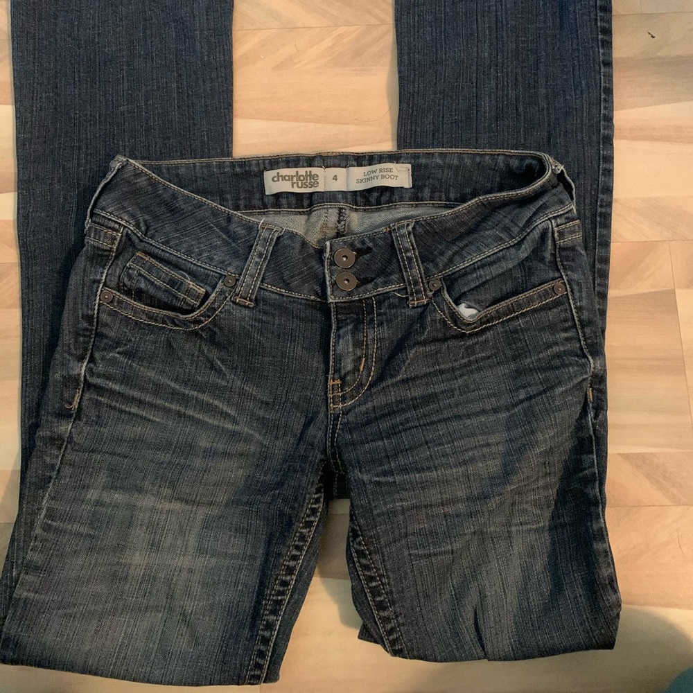 Low rise boot cut jeans